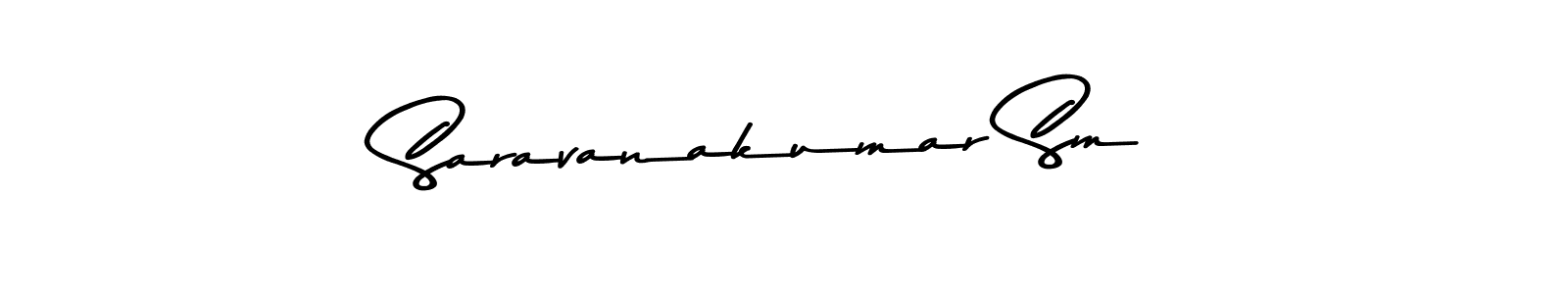 Create a beautiful signature design for name Saravanakumar Sm. With this signature (Asem Kandis PERSONAL USE) fonts, you can make a handwritten signature for free. Saravanakumar Sm signature style 9 images and pictures png