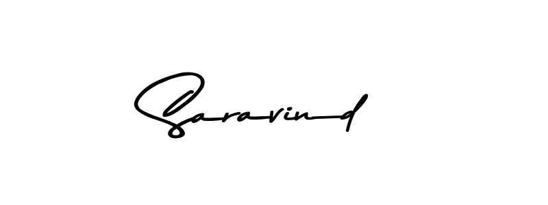 How to make Saravind name signature. Use Asem Kandis PERSONAL USE style for creating short signs online. This is the latest handwritten sign. Saravind signature style 9 images and pictures png