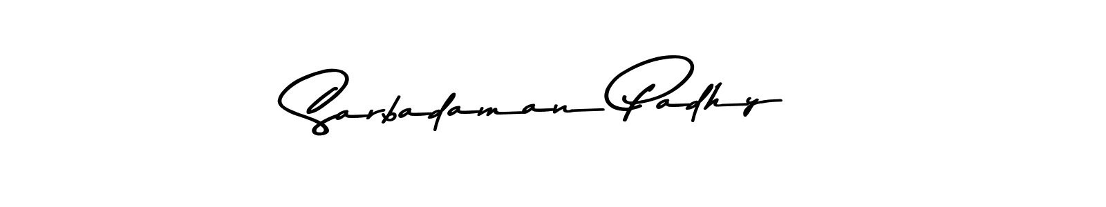 The best way (Asem Kandis PERSONAL USE) to make a short signature is to pick only two or three words in your name. The name Sarbadaman Padhy include a total of six letters. For converting this name. Sarbadaman Padhy signature style 9 images and pictures png