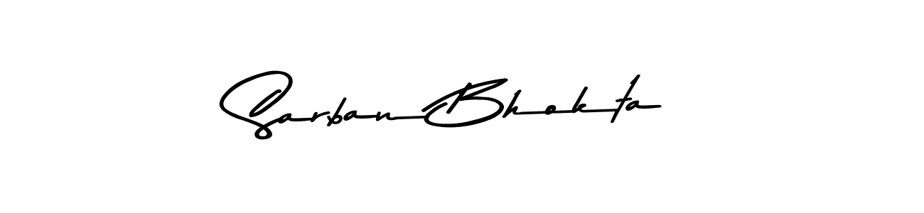 The best way (Asem Kandis PERSONAL USE) to make a short signature is to pick only two or three words in your name. The name Sarban Bhokta include a total of six letters. For converting this name. Sarban Bhokta signature style 9 images and pictures png