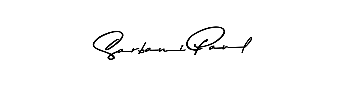 How to make Sarbani Paul name signature. Use Asem Kandis PERSONAL USE style for creating short signs online. This is the latest handwritten sign. Sarbani Paul signature style 9 images and pictures png
