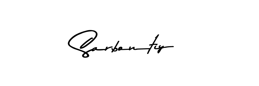 How to make Sarbontiy name signature. Use Asem Kandis PERSONAL USE style for creating short signs online. This is the latest handwritten sign. Sarbontiy signature style 9 images and pictures png