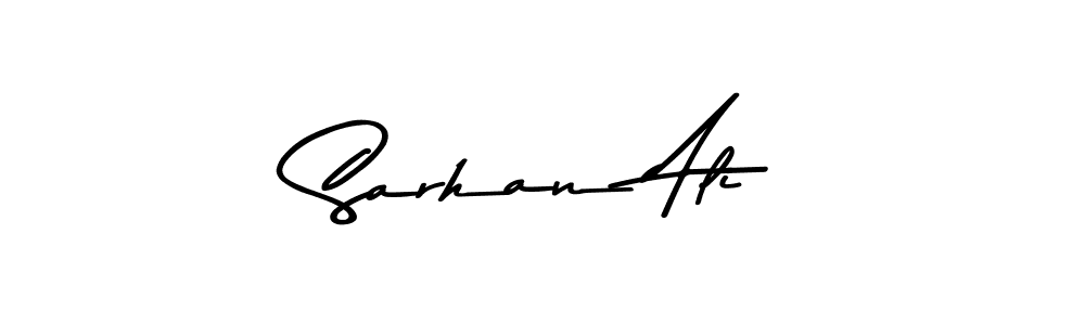 Make a beautiful signature design for name Sarhan Ali. With this signature (Asem Kandis PERSONAL USE) style, you can create a handwritten signature for free. Sarhan Ali signature style 9 images and pictures png