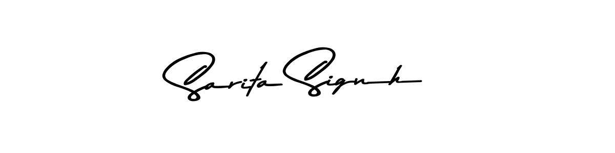 How to make Sarita Signh name signature. Use Asem Kandis PERSONAL USE style for creating short signs online. This is the latest handwritten sign. Sarita Signh signature style 9 images and pictures png