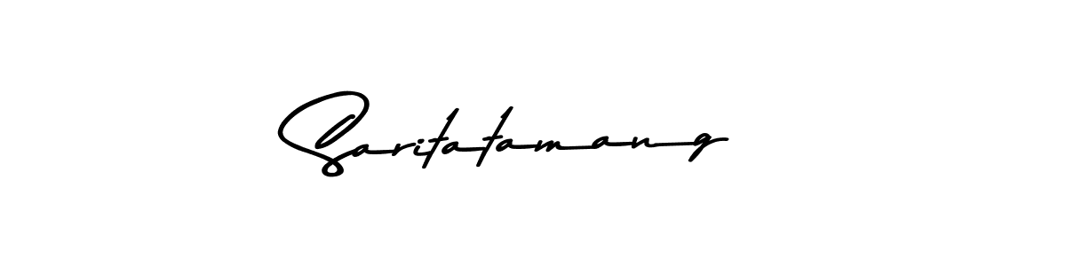 How to make Saritatamang name signature. Use Asem Kandis PERSONAL USE style for creating short signs online. This is the latest handwritten sign. Saritatamang signature style 9 images and pictures png