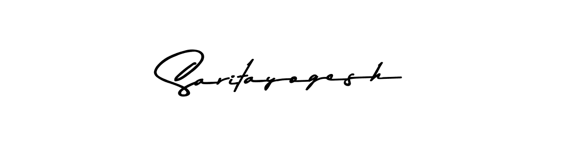 Create a beautiful signature design for name Saritayogesh. With this signature (Asem Kandis PERSONAL USE) fonts, you can make a handwritten signature for free. Saritayogesh signature style 9 images and pictures png
