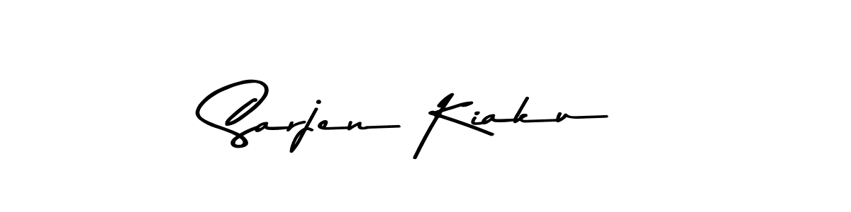 You can use this online signature creator to create a handwritten signature for the name Sarjen Kiaku. This is the best online autograph maker. Sarjen Kiaku signature style 9 images and pictures png