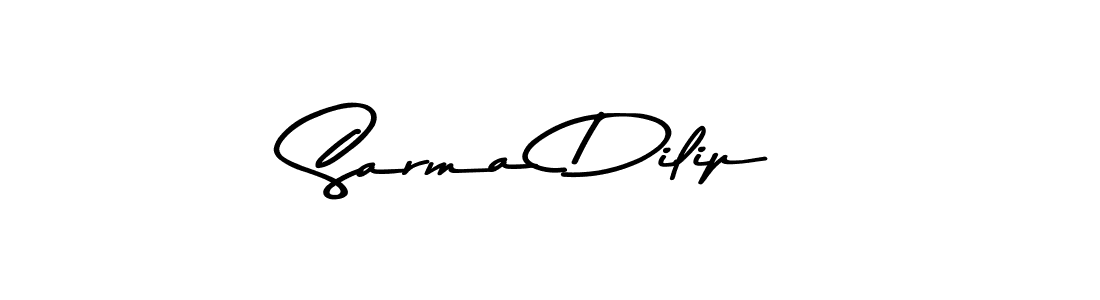How to make Sarma Dilip name signature. Use Asem Kandis PERSONAL USE style for creating short signs online. This is the latest handwritten sign. Sarma Dilip signature style 9 images and pictures png