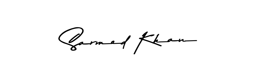 Create a beautiful signature design for name Sarmed Khan. With this signature (Asem Kandis PERSONAL USE) fonts, you can make a handwritten signature for free. Sarmed Khan signature style 9 images and pictures png