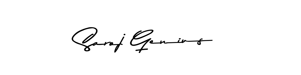 Make a beautiful signature design for name Saroj Genius. With this signature (Asem Kandis PERSONAL USE) style, you can create a handwritten signature for free. Saroj Genius signature style 9 images and pictures png