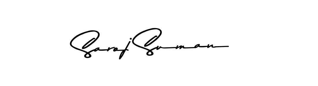 How to make Saroj Suman name signature. Use Asem Kandis PERSONAL USE style for creating short signs online. This is the latest handwritten sign. Saroj Suman signature style 9 images and pictures png