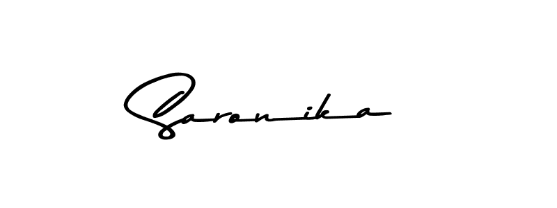 Make a beautiful signature design for name Saronika. With this signature (Asem Kandis PERSONAL USE) style, you can create a handwritten signature for free. Saronika signature style 9 images and pictures png