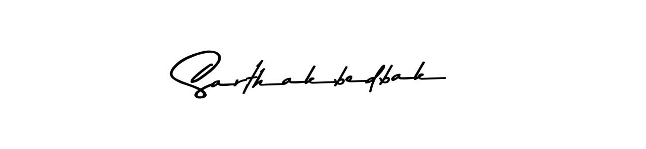 This is the best signature style for the Sarthakbedbak name. Also you like these signature font (Asem Kandis PERSONAL USE). Mix name signature. Sarthakbedbak signature style 9 images and pictures png