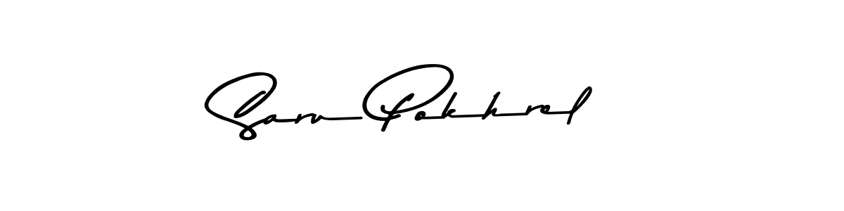 Create a beautiful signature design for name Saru Pokhrel. With this signature (Asem Kandis PERSONAL USE) fonts, you can make a handwritten signature for free. Saru Pokhrel signature style 9 images and pictures png