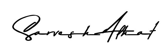 The Asem Kandis PERSONAL USE font transforms the name Sarvesh Alhat into an executive sign with sharp precision and distinguished character. Sarvesh Alhat signature style 9 images and pictures png
