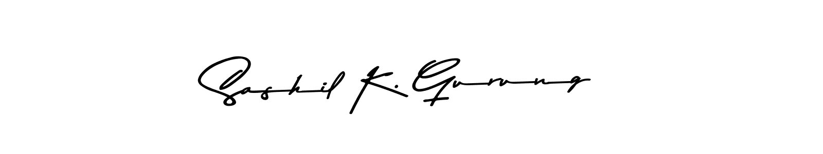 Use a signature maker to create a handwritten signature online. With this signature software, you can design (Asem Kandis PERSONAL USE) your own signature for name Sashil K. Gurung. Sashil K. Gurung signature style 9 images and pictures png