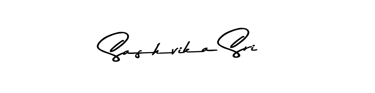 How to make Sashvika Sri name signature. Use Asem Kandis PERSONAL USE style for creating short signs online. This is the latest handwritten sign. Sashvika Sri signature style 9 images and pictures png
