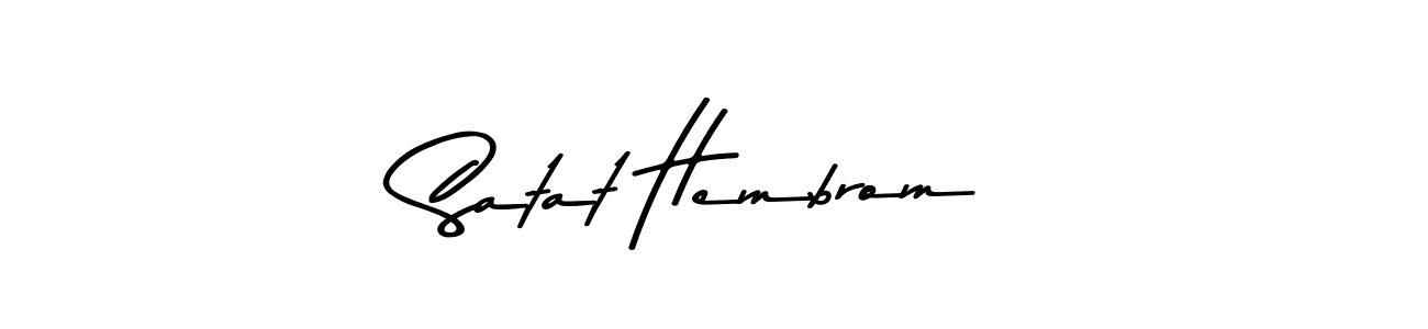 The best way (Asem Kandis PERSONAL USE) to make a short signature is to pick only two or three words in your name. The name Satat Hembrom include a total of six letters. For converting this name. Satat Hembrom signature style 9 images and pictures png