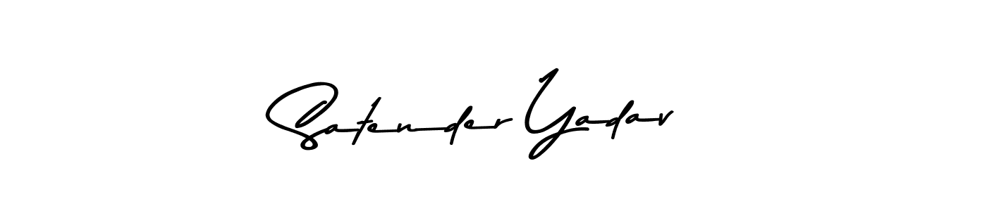 Create a beautiful signature design for name Satender Yadav. With this signature (Asem Kandis PERSONAL USE) fonts, you can make a handwritten signature for free. Satender Yadav signature style 9 images and pictures png