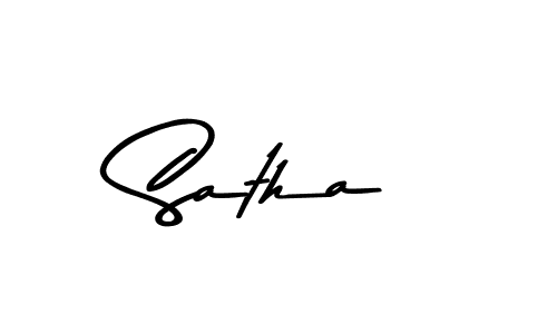 Make a beautiful signature design for name Satha. With this signature (Asem Kandis PERSONAL USE) style, you can create a handwritten signature for free. Satha signature style 9 images and pictures png