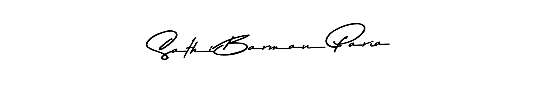 Create a beautiful signature design for name Sathi Barman Paria. With this signature (Asem Kandis PERSONAL USE) fonts, you can make a handwritten signature for free. Sathi Barman Paria signature style 9 images and pictures png