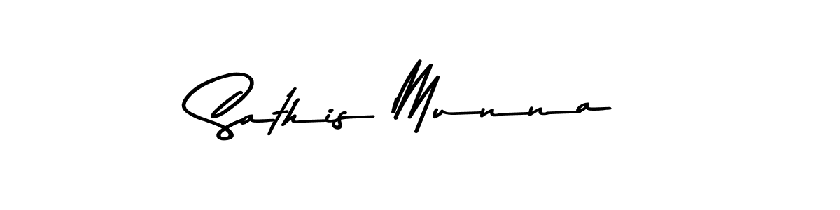 Use a signature maker to create a handwritten signature online. With this signature software, you can design (Asem Kandis PERSONAL USE) your own signature for name Sathis Munna. Sathis Munna signature style 9 images and pictures png