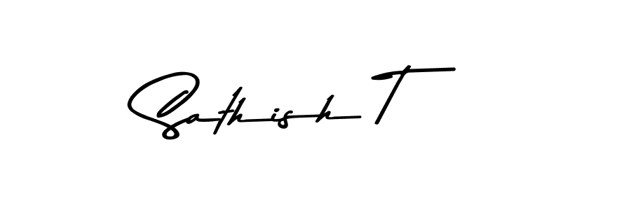 Use a signature maker to create a handwritten signature online. With this signature software, you can design (Asem Kandis PERSONAL USE) your own signature for name Sathish T. Sathish T signature style 9 images and pictures png