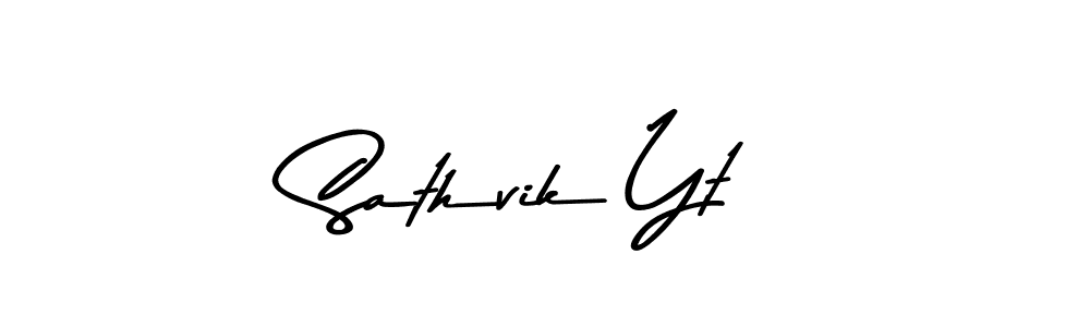 You should practise on your own different ways (Asem Kandis PERSONAL USE) to write your name (Sathvik Yt) in signature. don't let someone else do it for you. Sathvik Yt signature style 9 images and pictures png