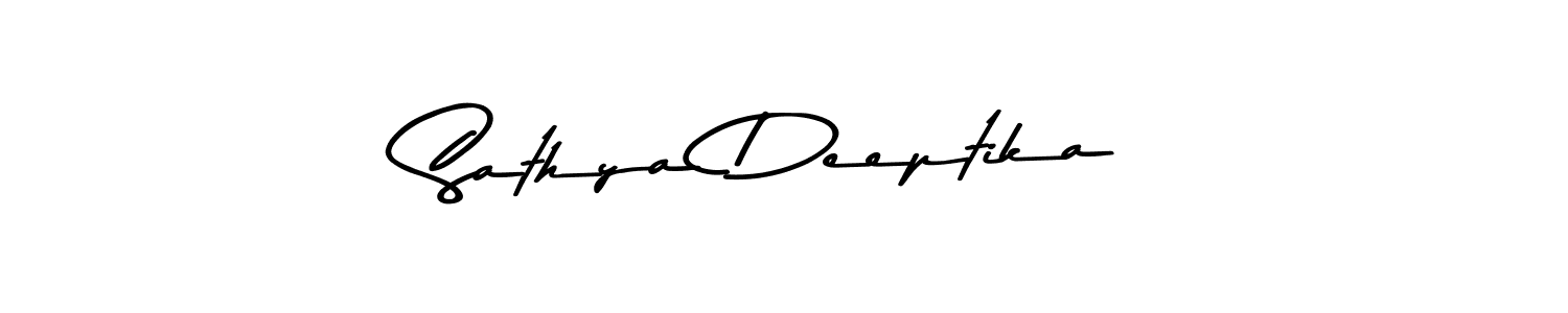 Use a signature maker to create a handwritten signature online. With this signature software, you can design (Asem Kandis PERSONAL USE) your own signature for name Sathya Deeptika. Sathya Deeptika signature style 9 images and pictures png