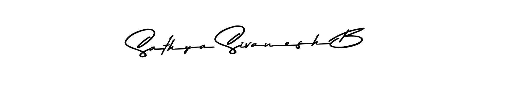 Sathya Sivanesh B stylish signature style. Best Handwritten Sign (Asem Kandis PERSONAL USE) for my name. Handwritten Signature Collection Ideas for my name Sathya Sivanesh B. Sathya Sivanesh B signature style 9 images and pictures png