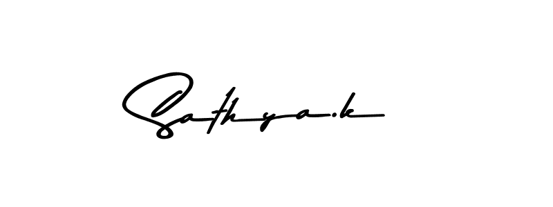 Design your own signature with our free online signature maker. With this signature software, you can create a handwritten (Asem Kandis PERSONAL USE) signature for name Sathya.k. Sathya.k signature style 9 images and pictures png