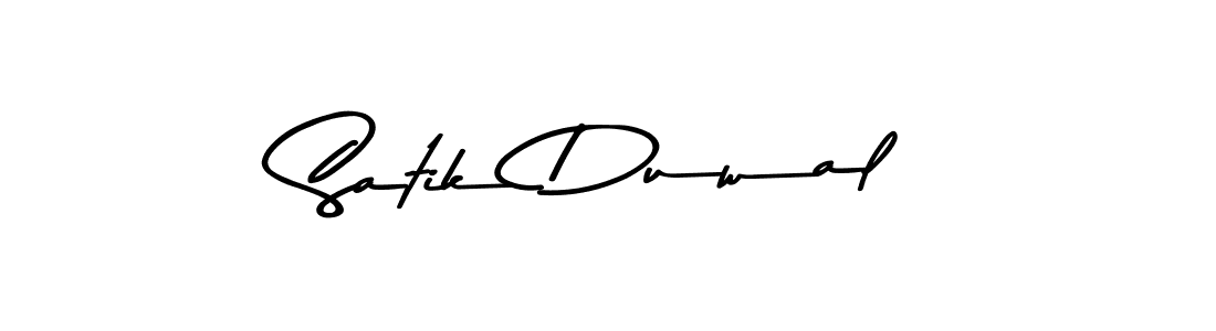 Also You can easily find your signature by using the search form. We will create Satik Duwal name handwritten signature images for you free of cost using Asem Kandis PERSONAL USE sign style. Satik Duwal signature style 9 images and pictures png