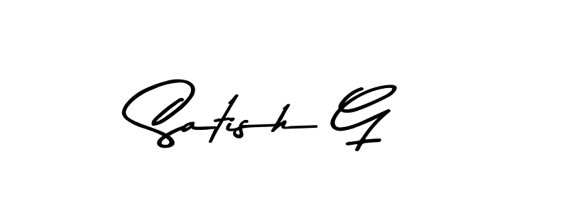 Make a beautiful signature design for name Satish G. With this signature (Asem Kandis PERSONAL USE) style, you can create a handwritten signature for free. Satish G signature style 9 images and pictures png