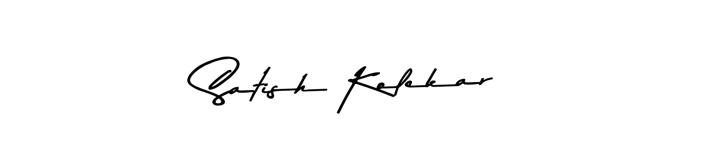 Make a beautiful signature design for name Satish Kolekar. With this signature (Asem Kandis PERSONAL USE) style, you can create a handwritten signature for free. Satish Kolekar signature style 9 images and pictures png