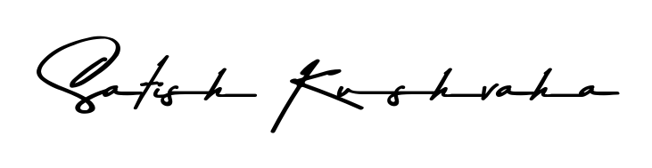 The Asem Kandis PERSONAL USE font transforms the name Satish Kushvaha into an executive sign with sharp precision and distinguished character. Satish Kushvaha signature style 9 images and pictures png
