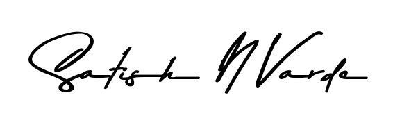 A sleek calligraphic signature for name Satish N Varde utilizing Asem Kandis PERSONAL USE styling. Great for adding personal signatures to photos and art. Satish N Varde signature style 9 images and pictures png