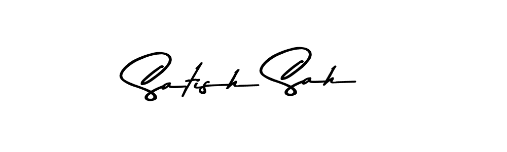 The best way (Asem Kandis PERSONAL USE) to make a short signature is to pick only two or three words in your name. The name Satish Sah include a total of six letters. For converting this name. Satish Sah signature style 9 images and pictures png