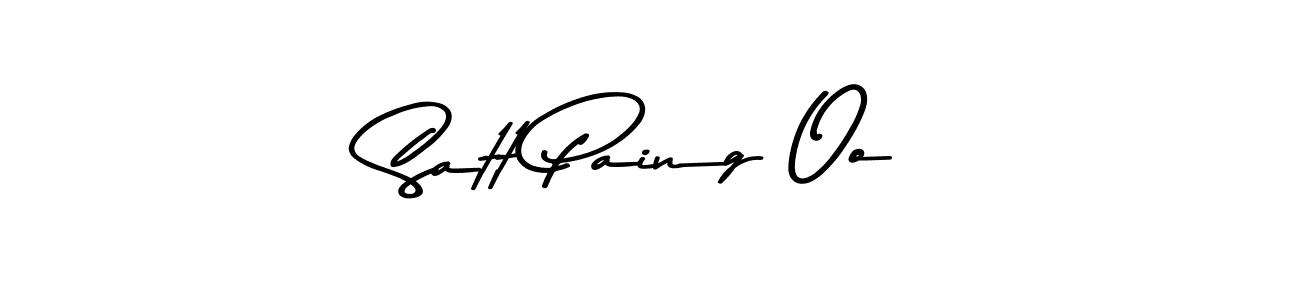 Make a beautiful signature design for name Satt Paing Oo. With this signature (Asem Kandis PERSONAL USE) style, you can create a handwritten signature for free. Satt Paing Oo signature style 9 images and pictures png