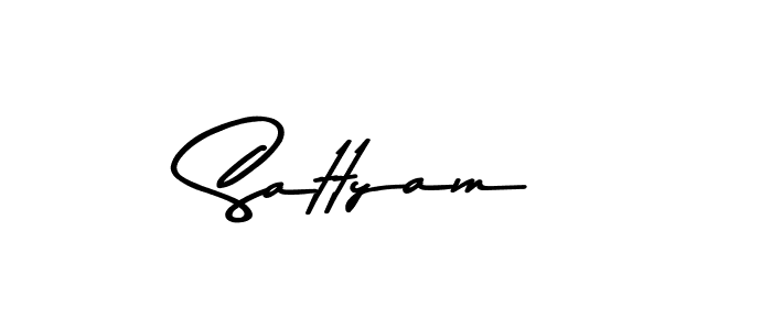 How to make Sattyam name signature. Use Asem Kandis PERSONAL USE style for creating short signs online. This is the latest handwritten sign. Sattyam signature style 9 images and pictures png