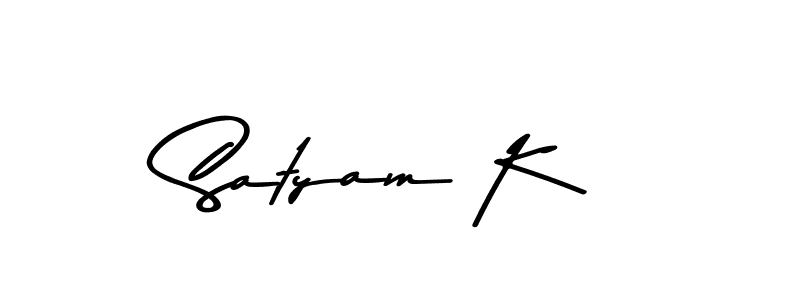 How to make Satyam K name signature. Use Asem Kandis PERSONAL USE style for creating short signs online. This is the latest handwritten sign. Satyam K signature style 9 images and pictures png