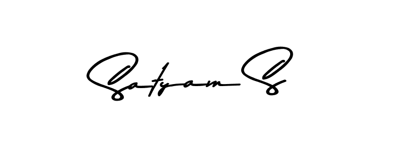 How to make Satyam S name signature. Use Asem Kandis PERSONAL USE style for creating short signs online. This is the latest handwritten sign. Satyam S signature style 9 images and pictures png
