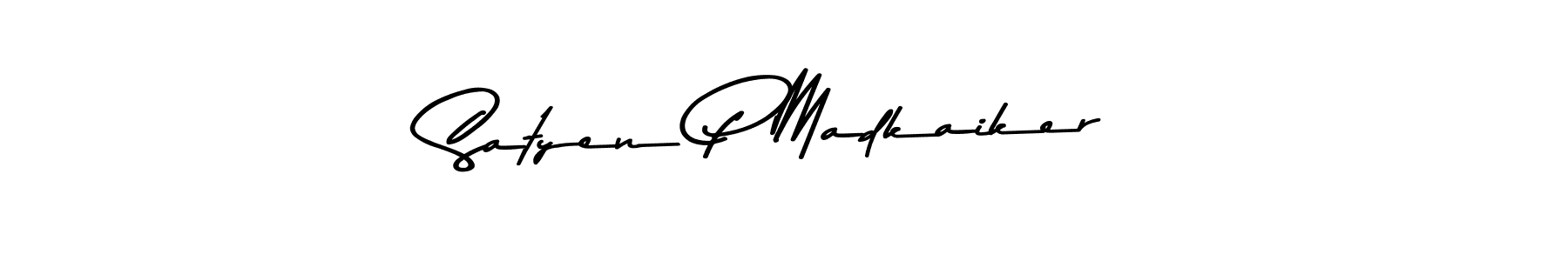 How to make Satyen P Madkaiker signature? Asem Kandis PERSONAL USE is a professional autograph style. Create handwritten signature for Satyen P Madkaiker name. Satyen P Madkaiker signature style 9 images and pictures png