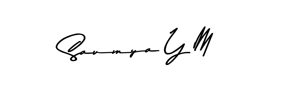 Design your own signature with our free online signature maker. With this signature software, you can create a handwritten (Asem Kandis PERSONAL USE) signature for name Saumya Y M. Saumya Y M signature style 9 images and pictures png