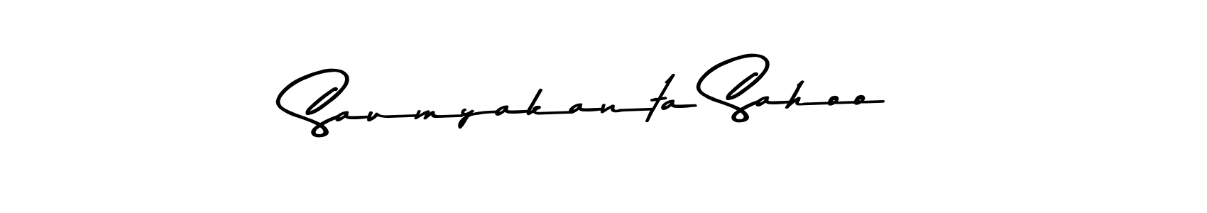 How to make Saumyakanta Sahoo name signature. Use Asem Kandis PERSONAL USE style for creating short signs online. This is the latest handwritten sign. Saumyakanta Sahoo signature style 9 images and pictures png