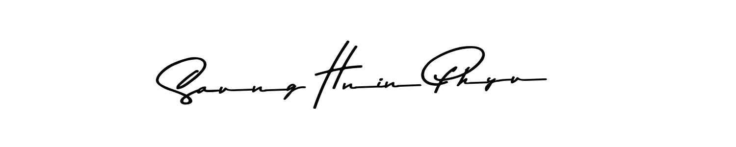 Create a beautiful signature design for name Saung Hnin Phyu. With this signature (Asem Kandis PERSONAL USE) fonts, you can make a handwritten signature for free. Saung Hnin Phyu signature style 9 images and pictures png