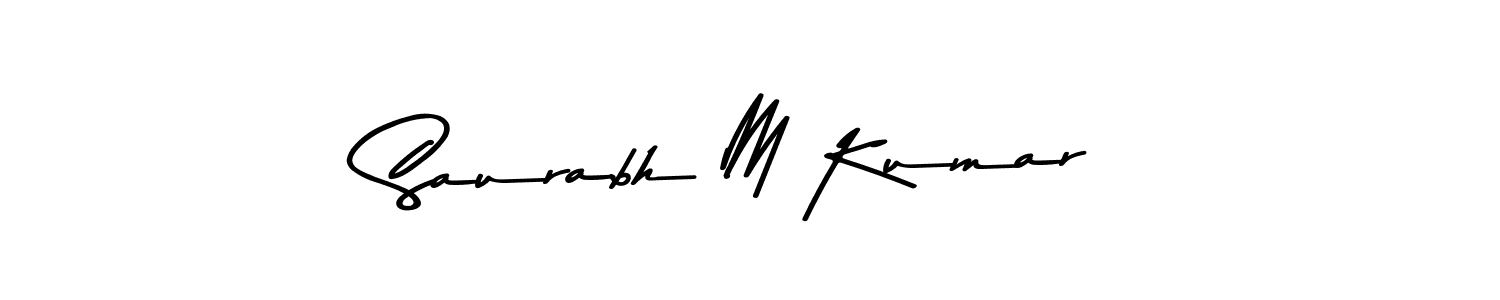 How to make Saurabh M Kumar name signature. Use Asem Kandis PERSONAL USE style for creating short signs online. This is the latest handwritten sign. Saurabh M Kumar signature style 9 images and pictures png