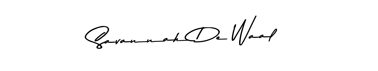 How to make Savannah De Waal name signature. Use Asem Kandis PERSONAL USE style for creating short signs online. This is the latest handwritten sign. Savannah De Waal signature style 9 images and pictures png