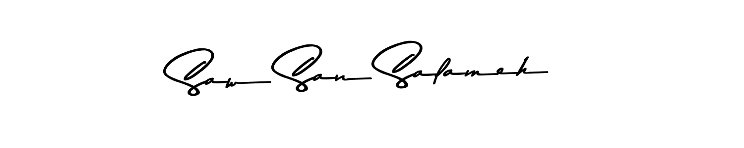 You should practise on your own different ways (Asem Kandis PERSONAL USE) to write your name (Saw San Salameh) in signature. don't let someone else do it for you. Saw San Salameh signature style 9 images and pictures png
