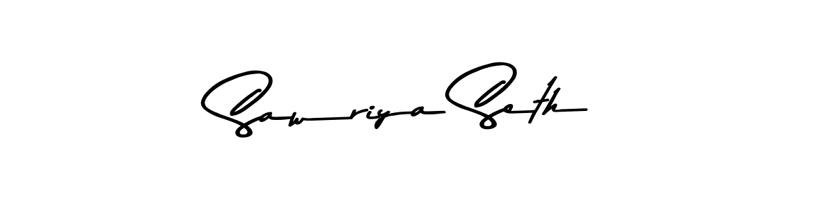 How to make Sawriya Seth name signature. Use Asem Kandis PERSONAL USE style for creating short signs online. This is the latest handwritten sign. Sawriya Seth signature style 9 images and pictures png