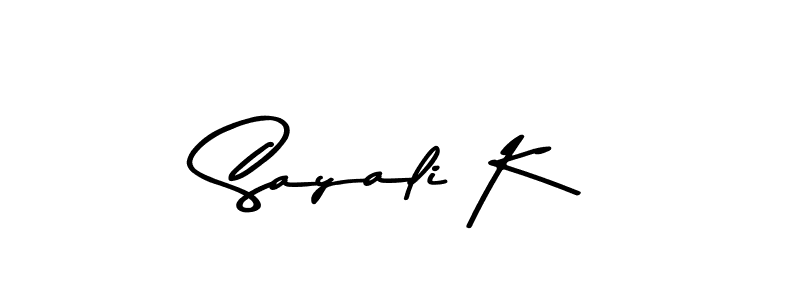 How to make Sayali K name signature. Use Asem Kandis PERSONAL USE style for creating short signs online. This is the latest handwritten sign. Sayali K signature style 9 images and pictures png